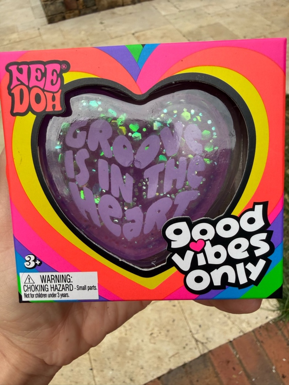 NeeDoh Heart Stress Ball - Purple 'Groovy Is In The Heart' Good vibes only